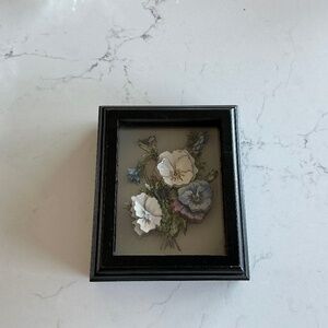 Vintage 3D flower art framed